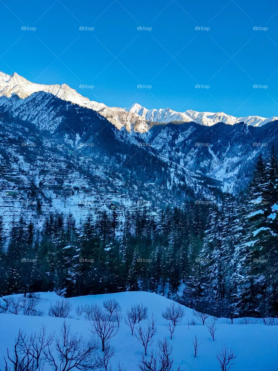 Amazing snowfall view of Chamba Himachal Pradesh