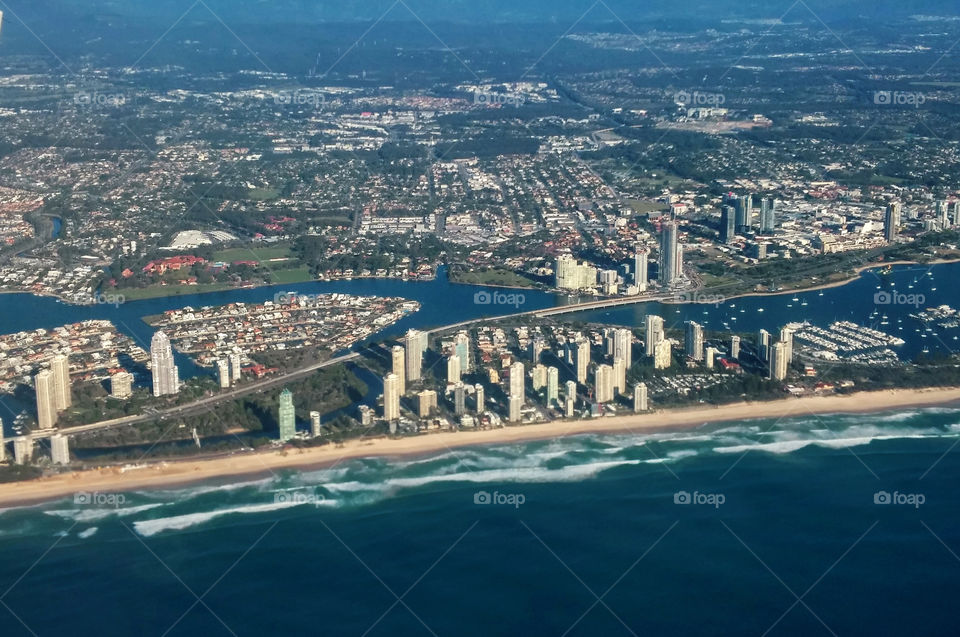 Flying over Australian coast