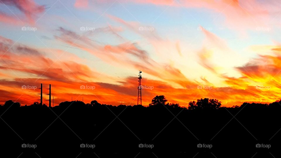 Sunset, Silhouette, Dawn, Evening, Backlit