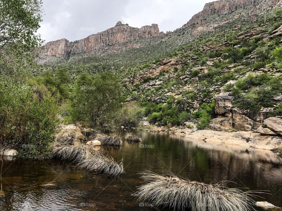 Nature Mountain Landscape - Sabino Canyon in Tucson, Arizona 