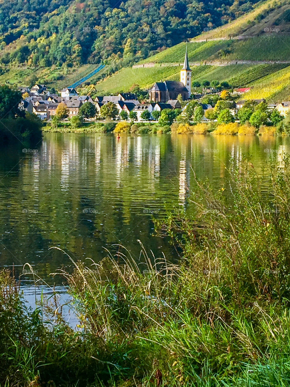 Moselle River and Village Bremm Germany 