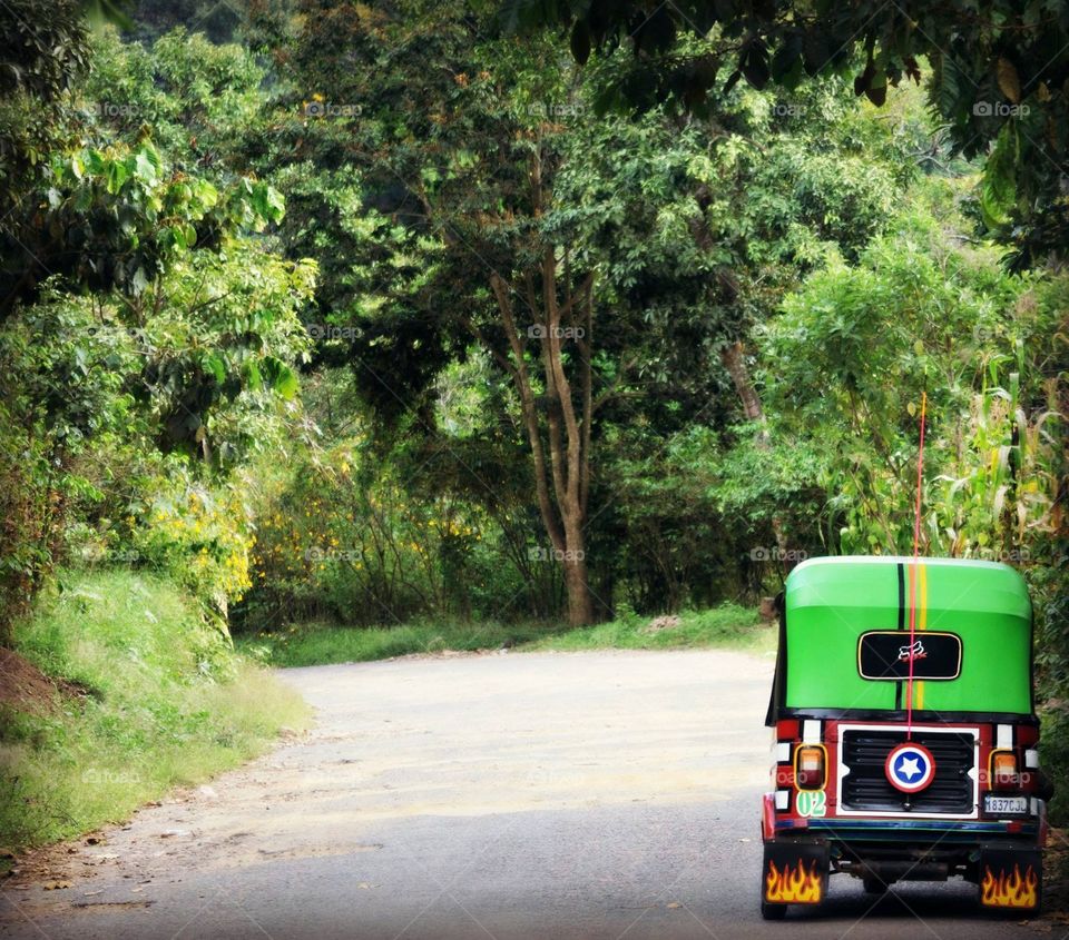 Tuk tuk on Guatemalan roadside