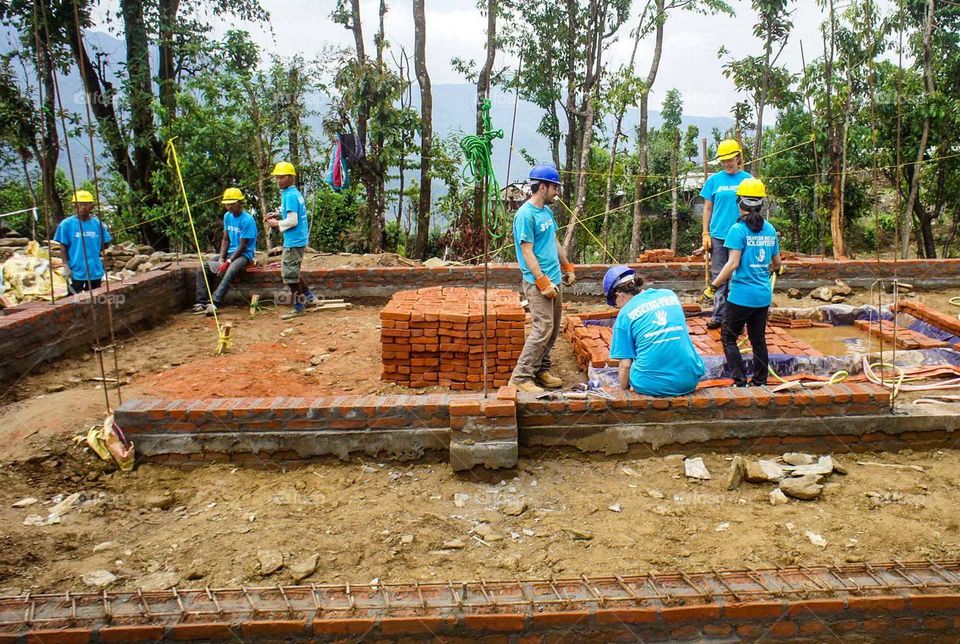 Building new schools after earthquake in Nepal