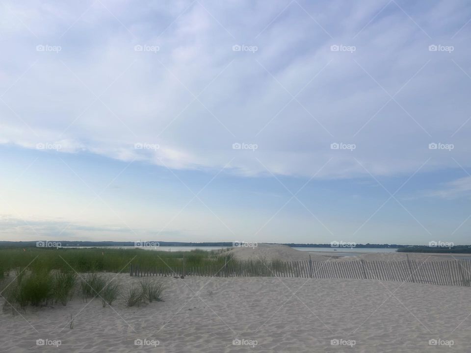 Beach on Long Island at dusk 