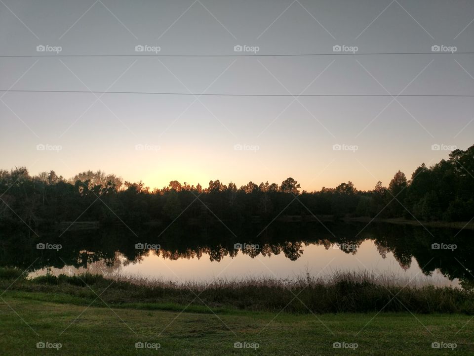 sunset, lake, silhouette, Beauty, peaceful