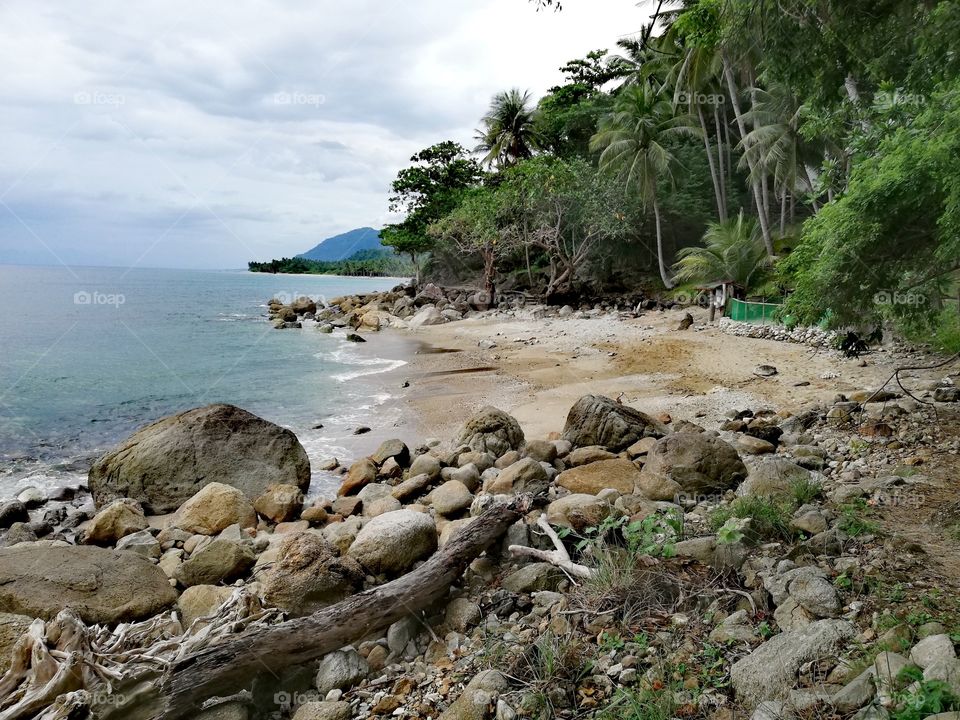 Tropical exotic dream beach scenery on Mindoro, Island of Philippines