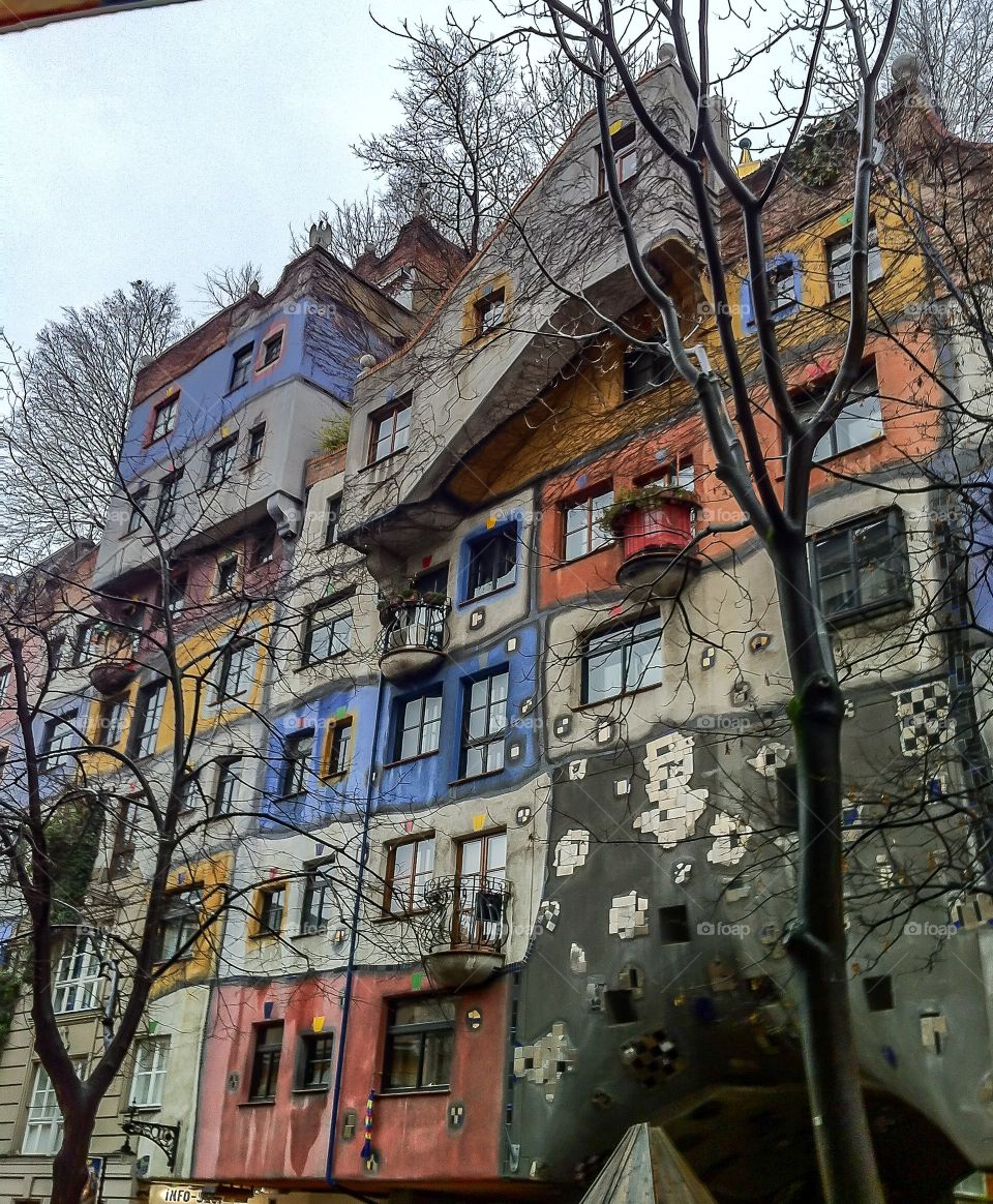 Hundertwasser House. Houses, Austria