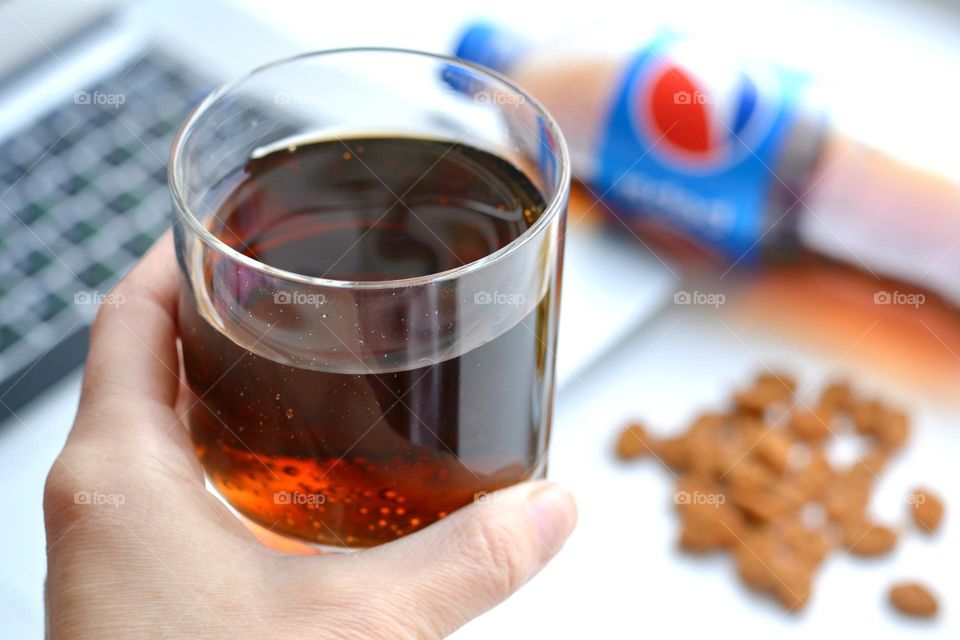 drinking Pepsi