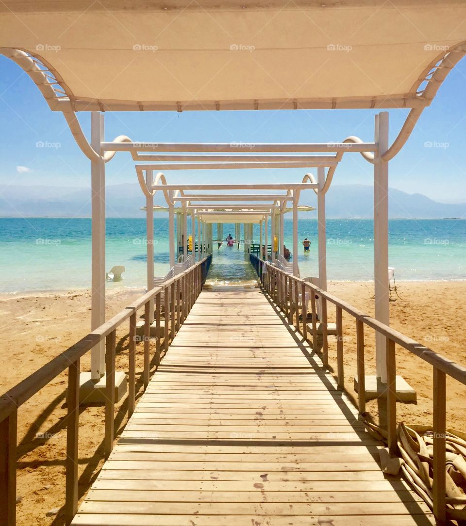 View of pier at beach
