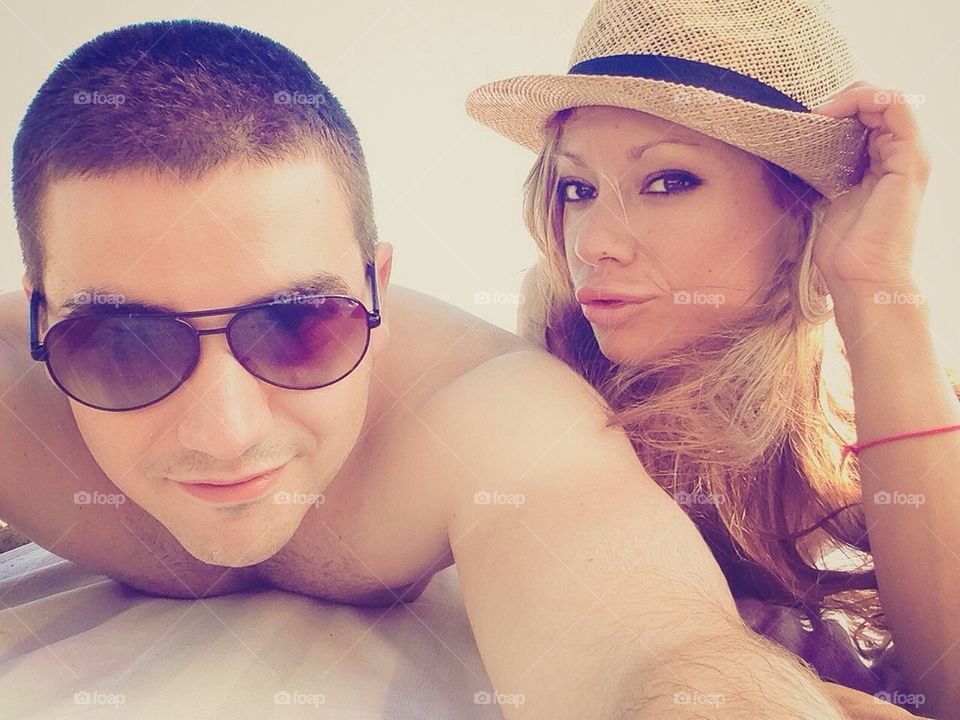 Girl and boy on the beach