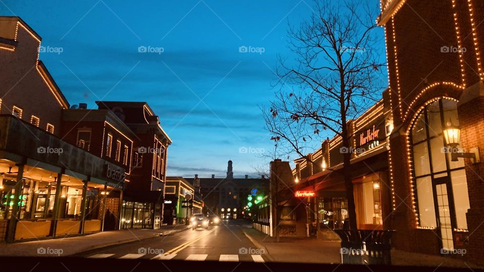 An early morning commute to the local Coffee bar. Few are out on this cold morning, but no doubt they have the same goal in mind.