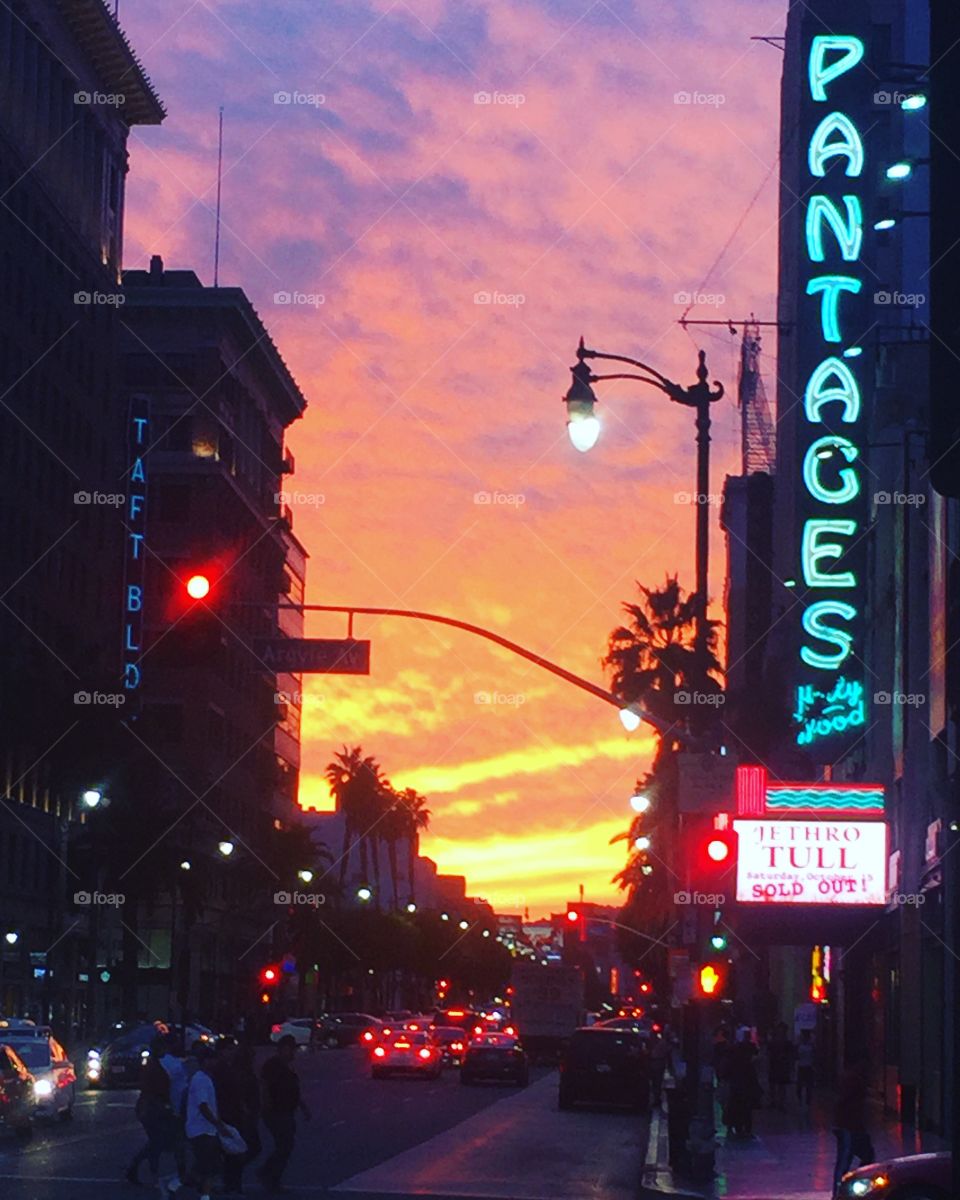 A sunset on Hollywood Blvd 