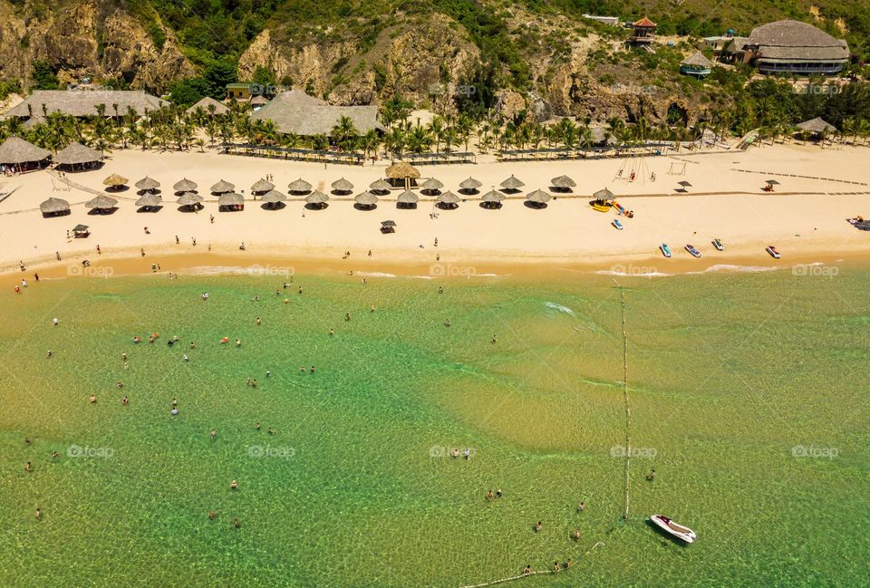 Ky Co beach in Quy Nhon, Bin Dinh ,Vietnam. One of the Ten beautiful beach in the world with white sand and green water