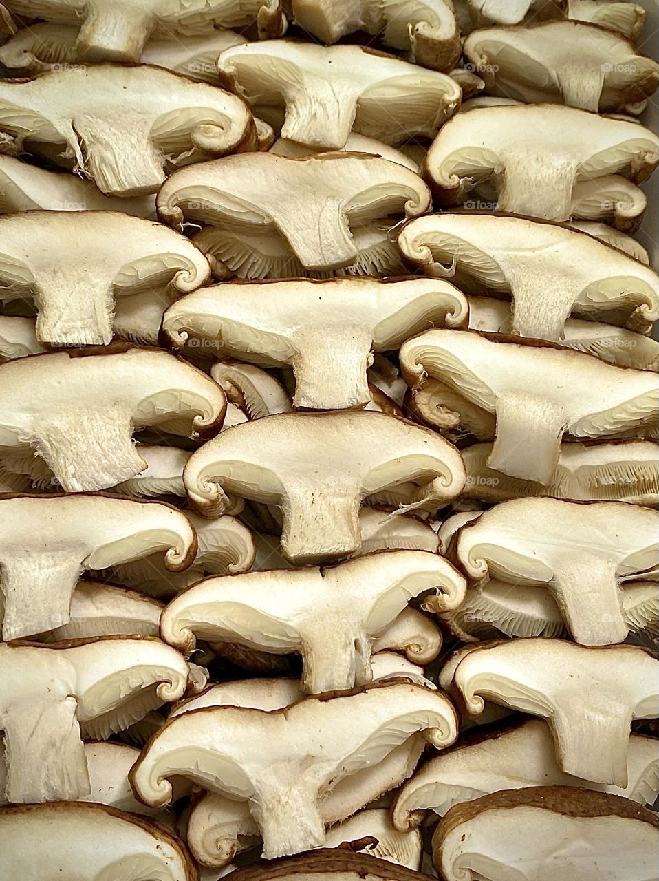 Sliced mushrooms