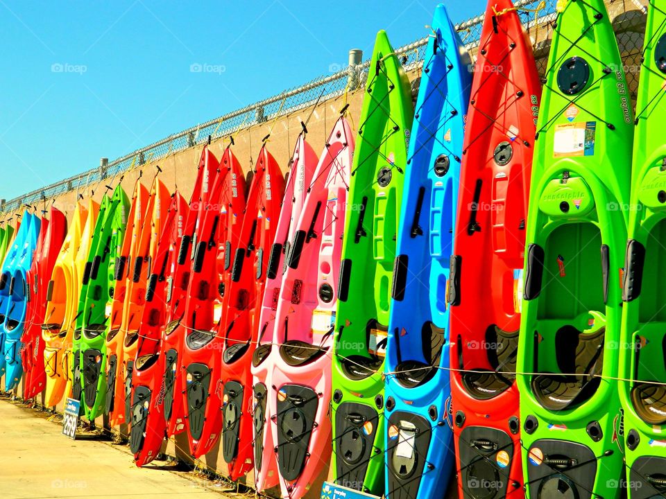 Color Explosion - Colorful Kayaks - boldly expressing myself through color since color is all around us in many different forms. Vibrant and varied mix of vibrant colors.