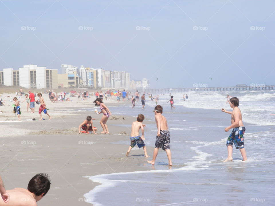 Children playing on Myrtle Beach