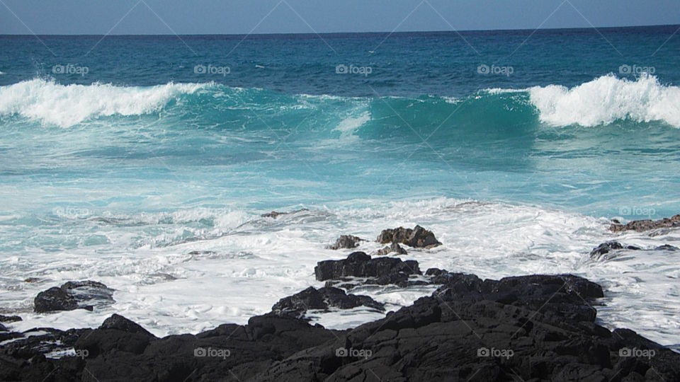 Blue water.  Big Island of Hawaii.