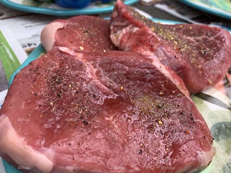 Beef prepared for grill 