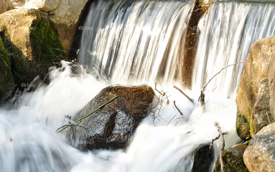 waterfall in the park in Poland