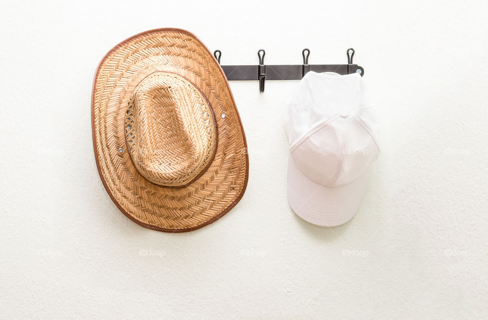 Hats Hanging On The Wall
