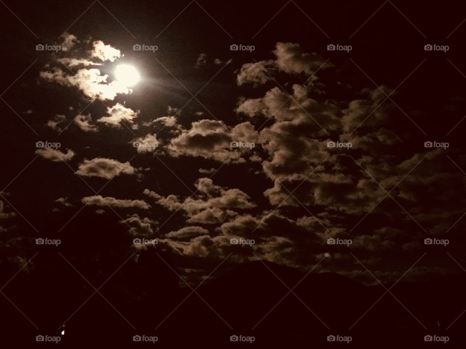 Clouds & moon