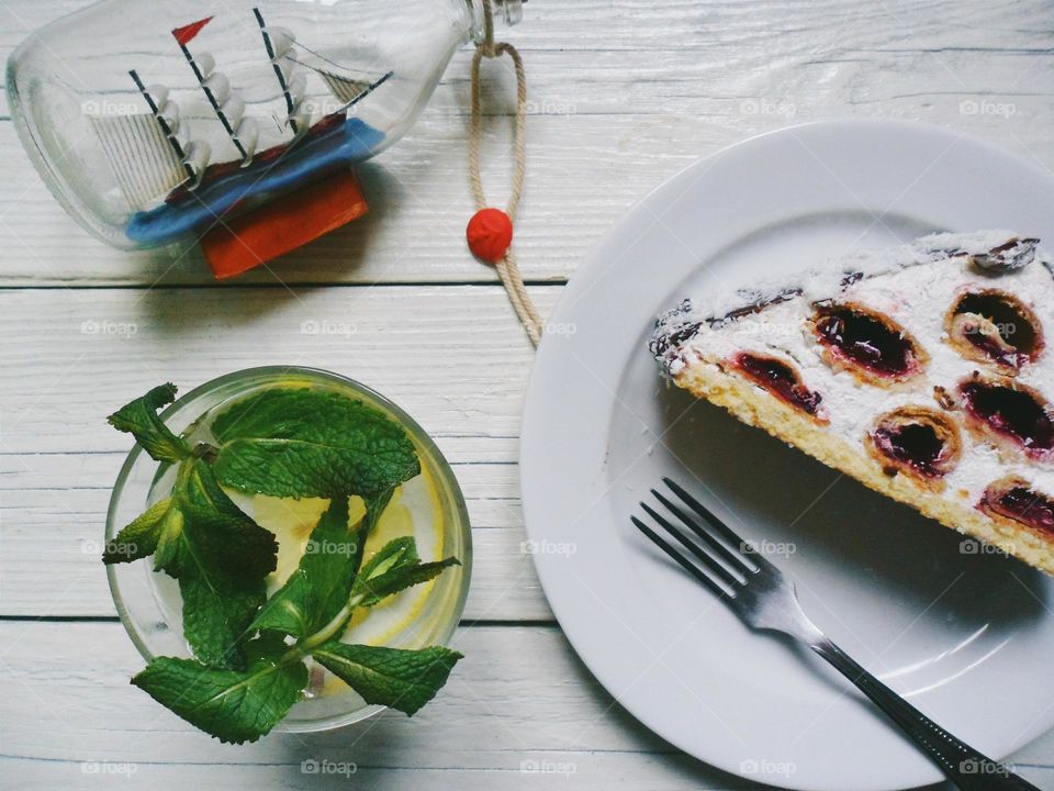 A cake on plate