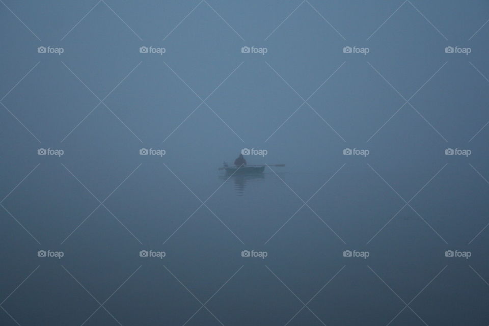 boat in fog