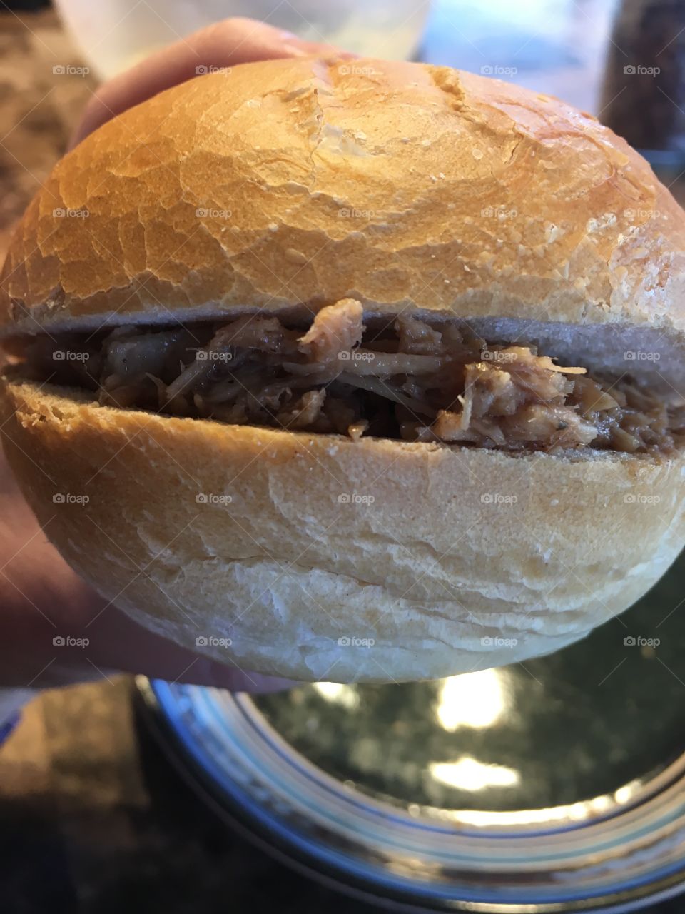 Pulled pork on a bun