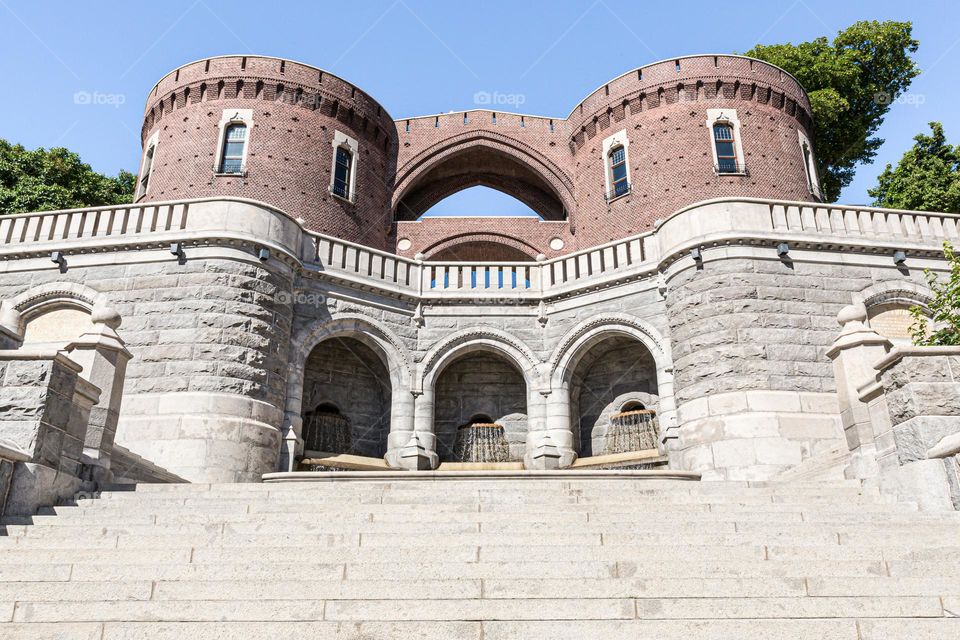 Fortress Karnan in the city of Helsingborg Sweden, old architecture from the 14th century 