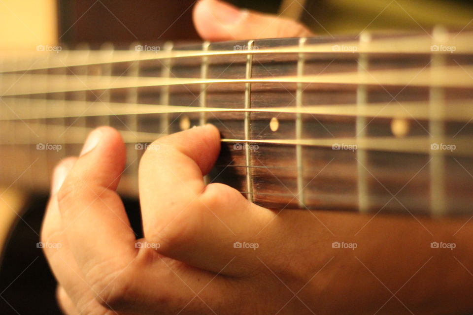 Playing guitar 