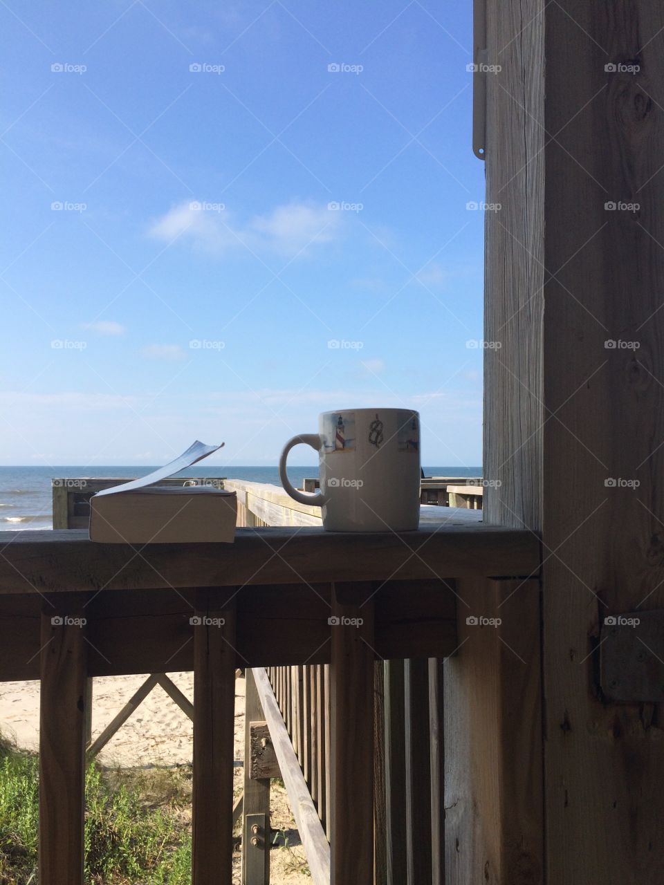 Coffee, book, beach. A recipe for wellness. 