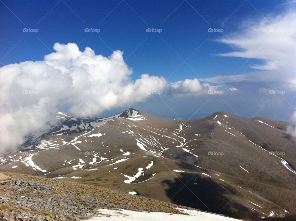 snow sky blue mountain by oden