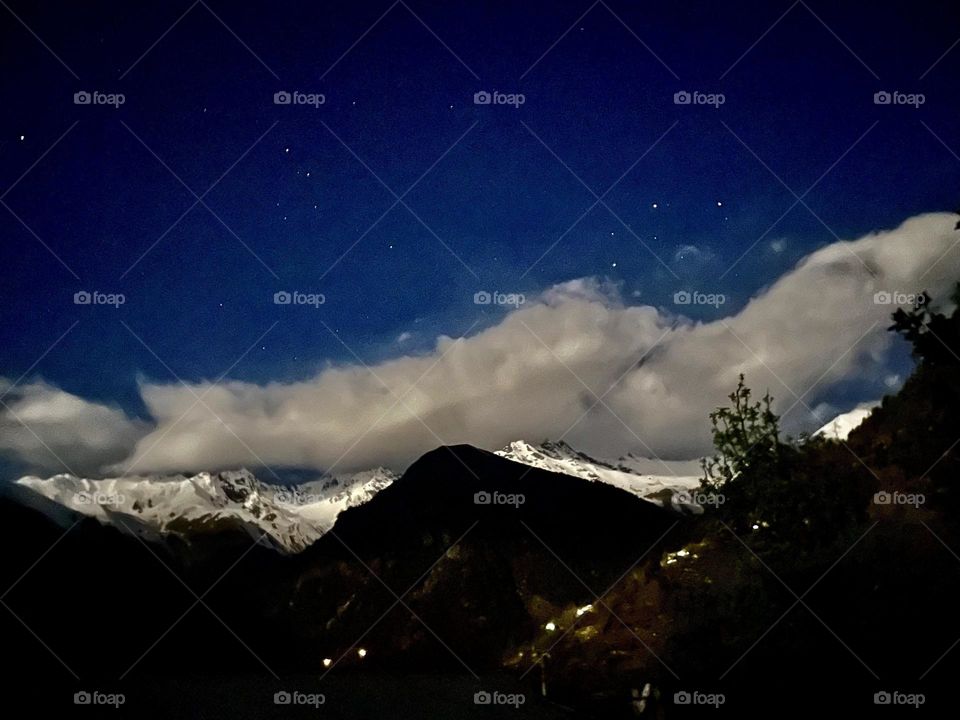 Beautiful night mountain view