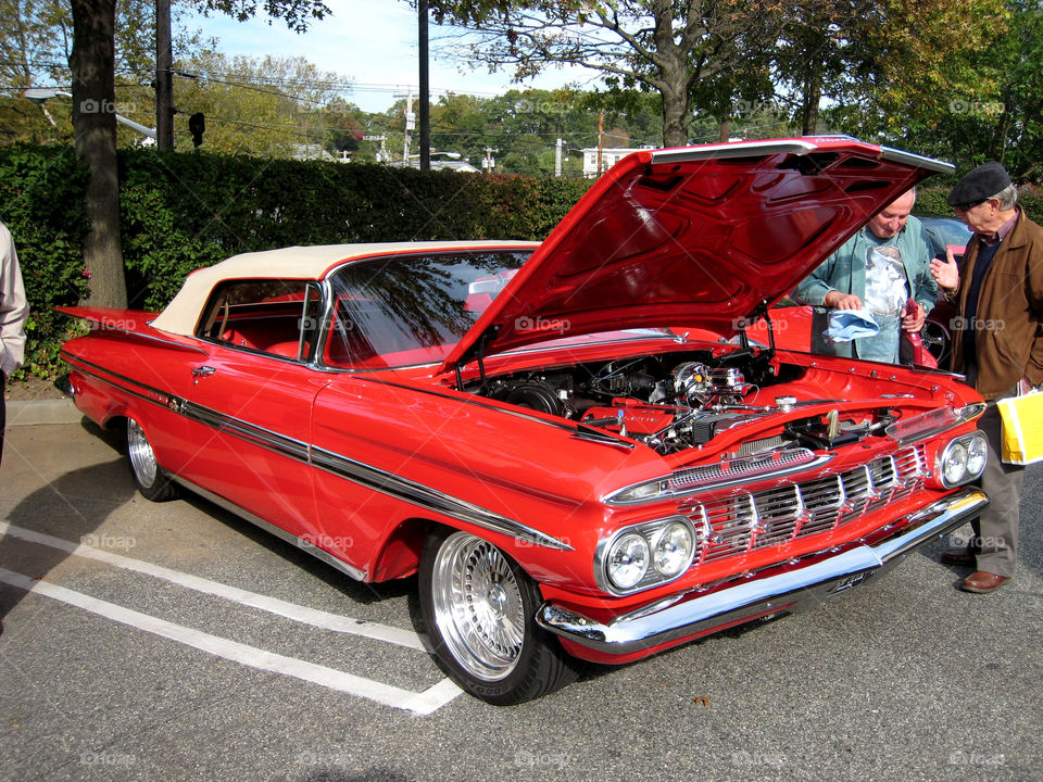 red chevy american muscle car by vincentm