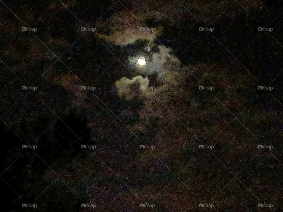 full moon and clouds