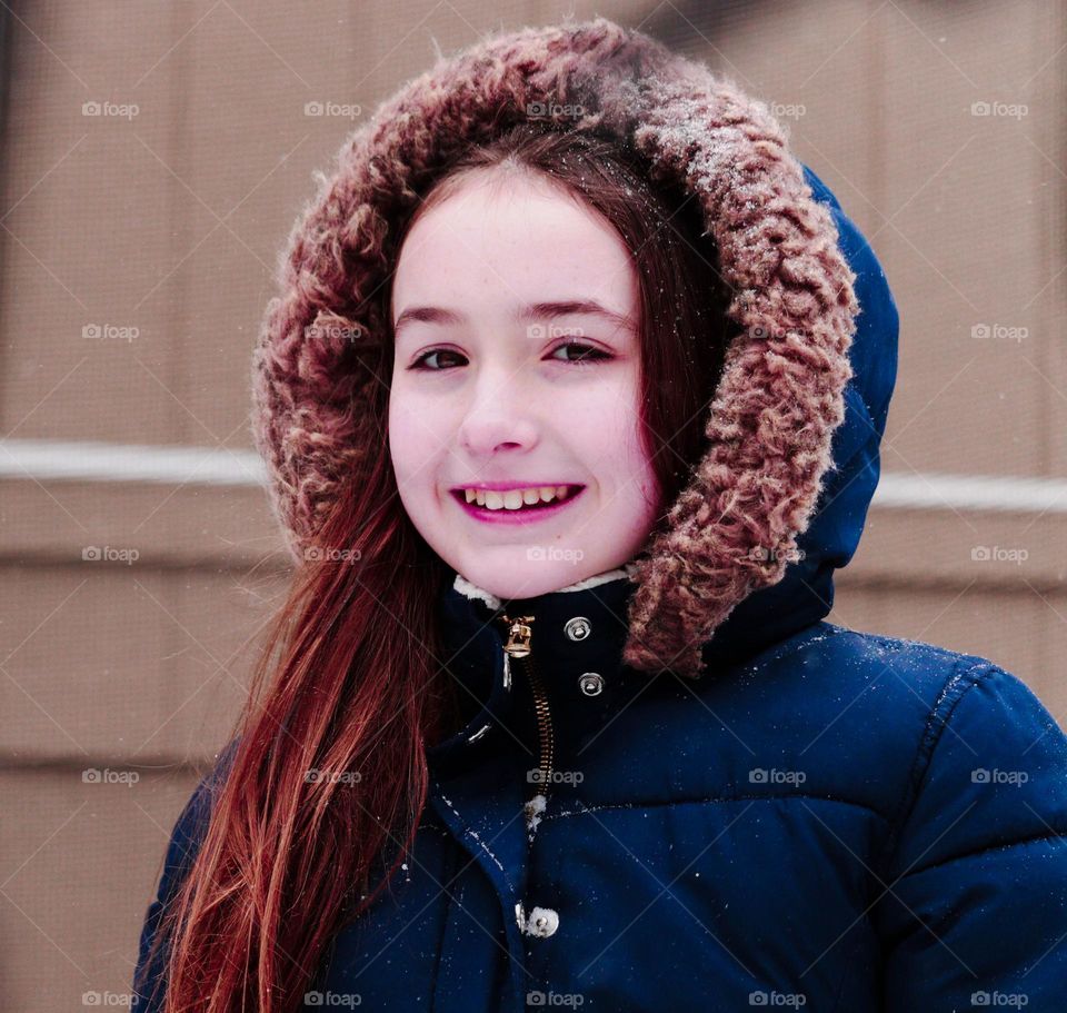 girl outside in winter