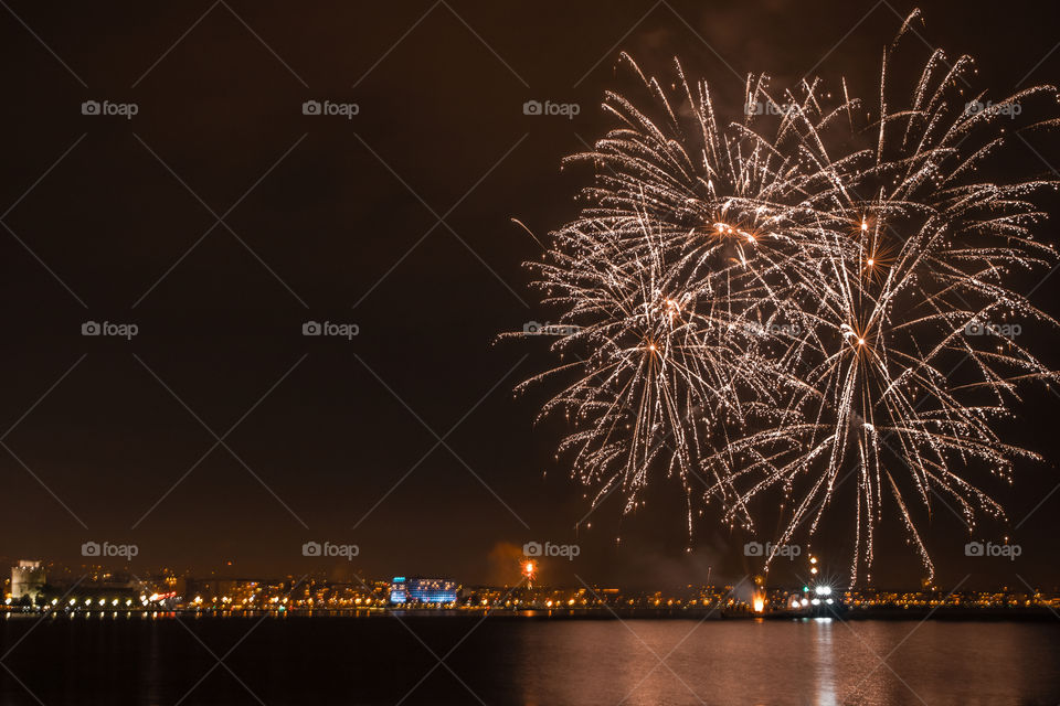 Fireworks over the city