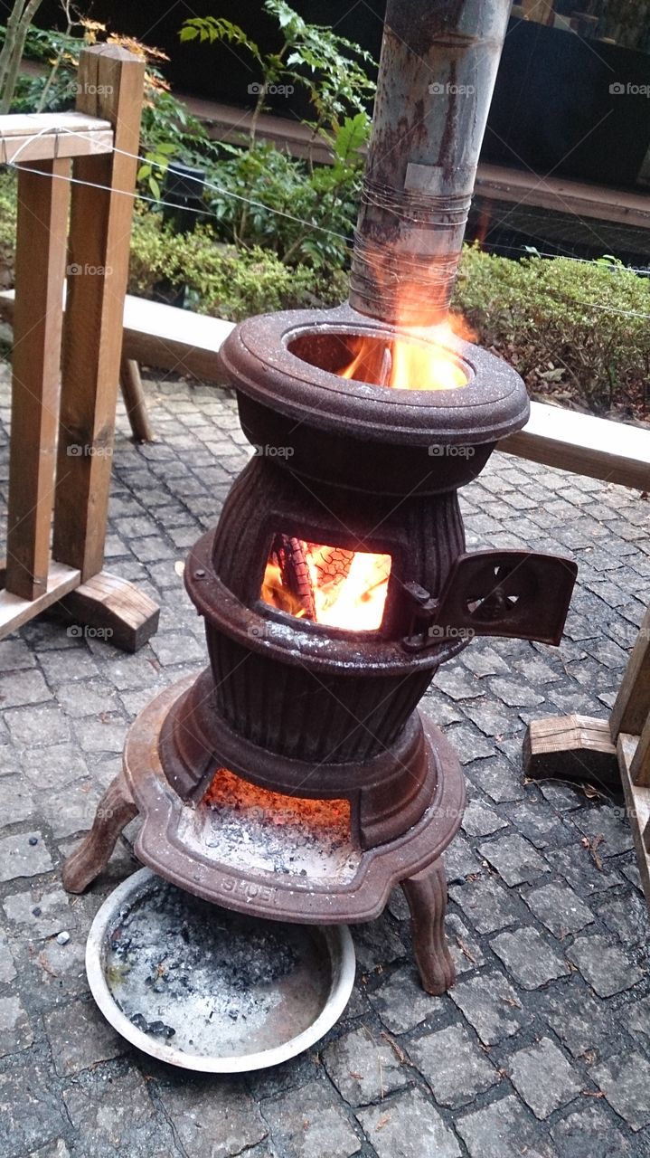 public stove in Hakone