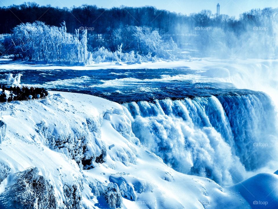 Beautiful Niagara Falls in winter. 