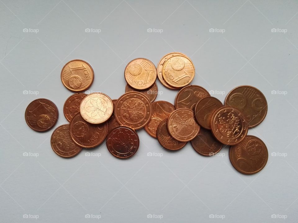 currency Euro cents small money