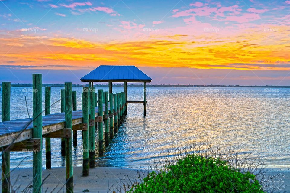 sunset over St. Lucie River