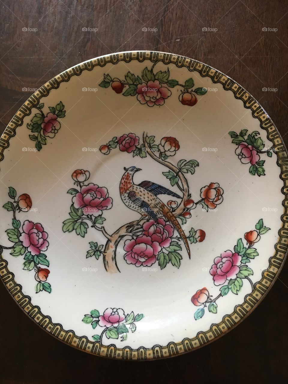 Antique plate hand painted in England 
