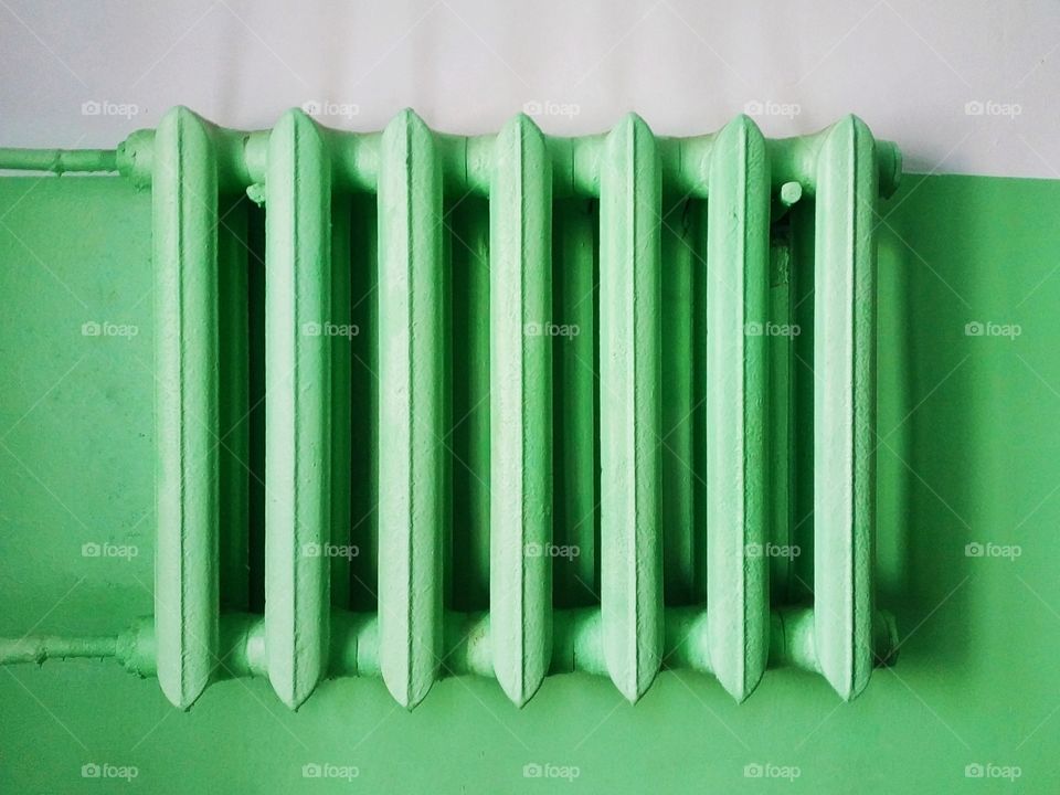 Radiator batteries Central heating  in the entrance of an apartment building