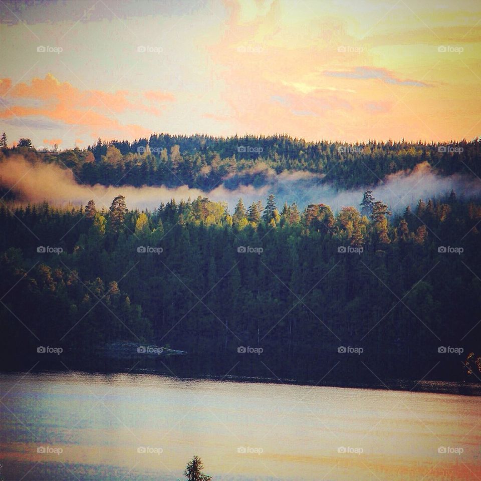 Utsikt vid solnedgång 