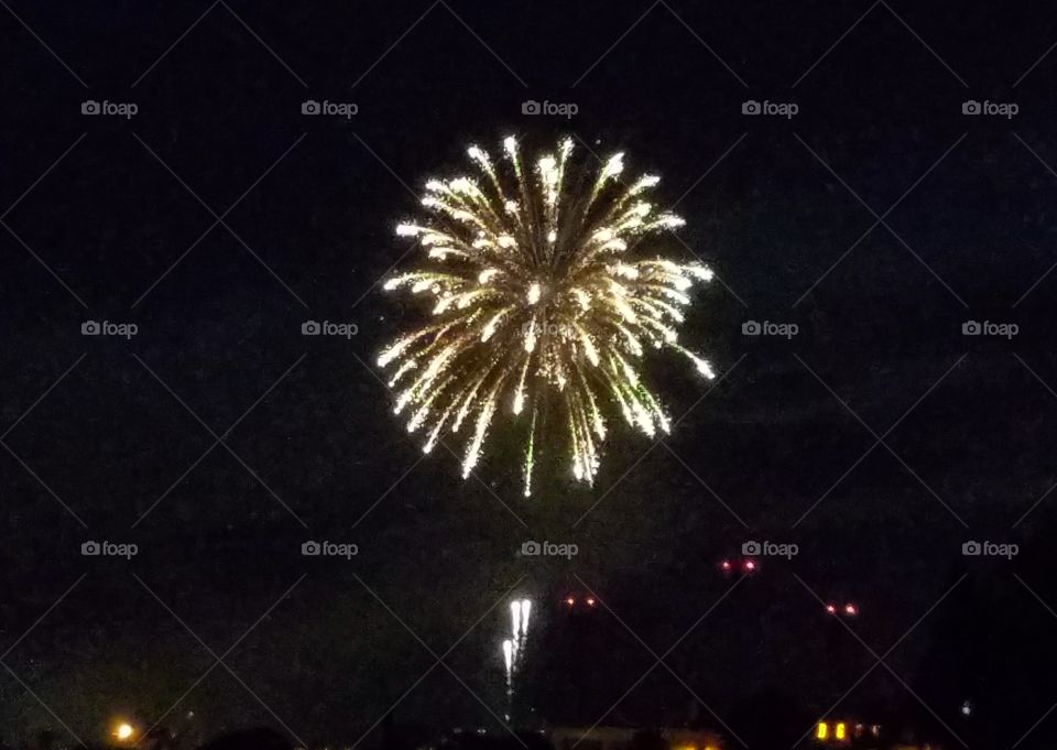 A fourth of July fireworks display.