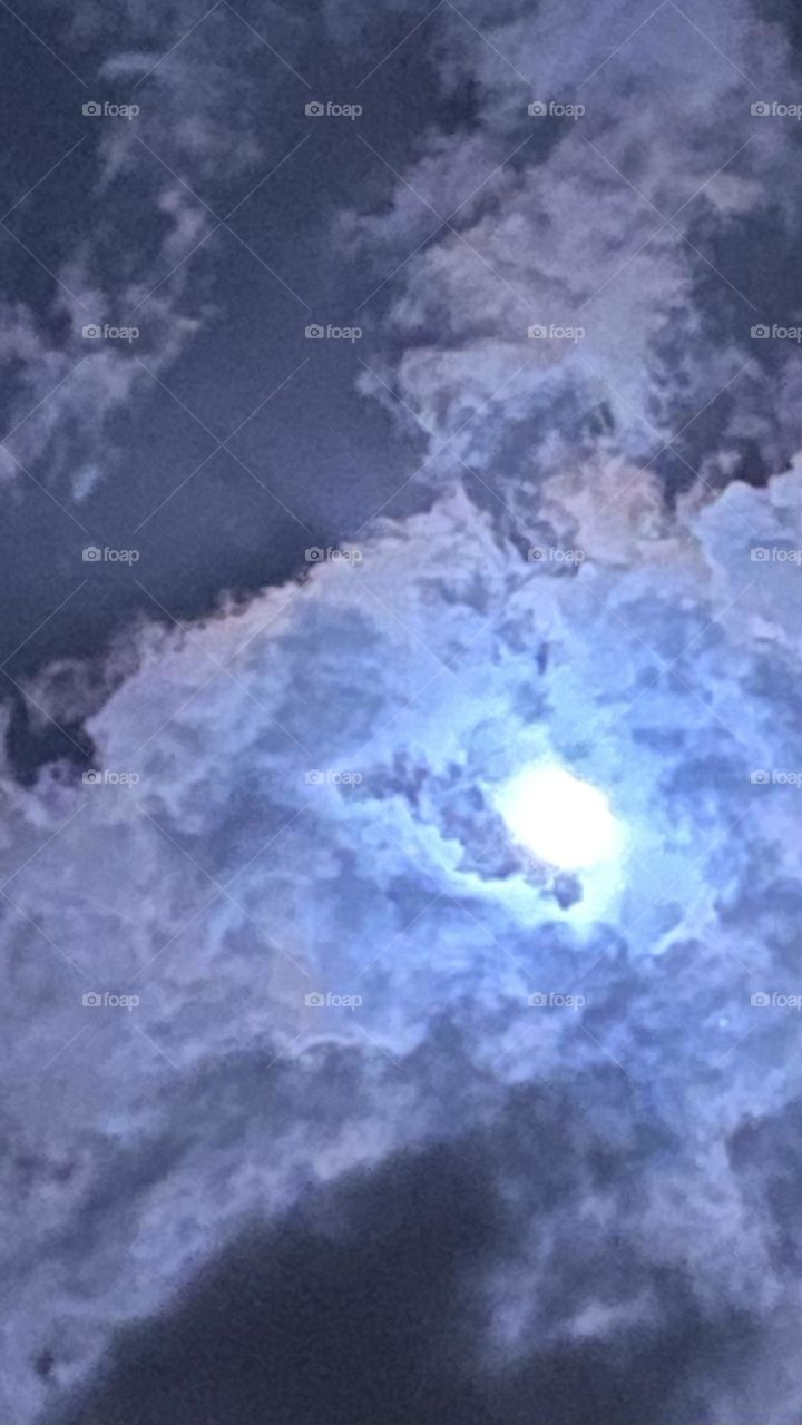 The moon and clouds on October 28th 2023