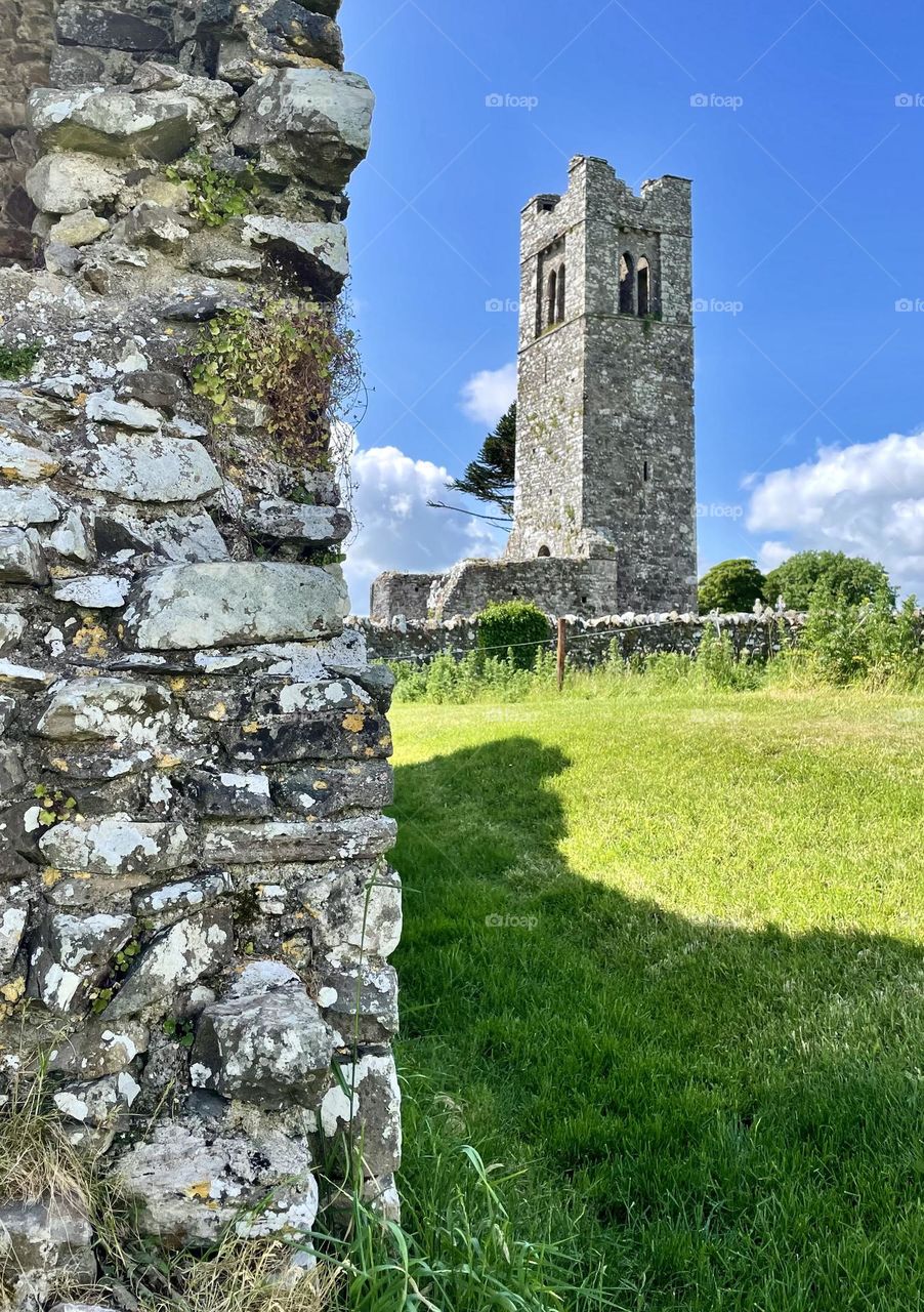 The tower at the top of the Hill of Slane.  Stories say St. Patrick lit a beacon fire here in defiance of the Pagan King.