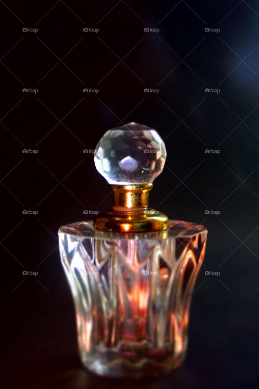 crystal piece with gold detail.