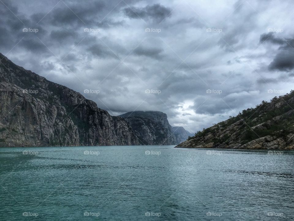 Scenic view of norwegian fjords