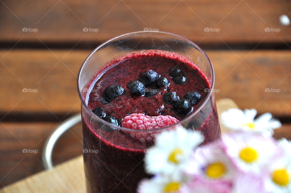 Close-up of berry juice
